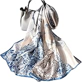 MEISEE 100% Mulberry Silk Long Scarf for Women Large Oblong Sunscreen Shawls Wraps Neck Headscarf Hair Wraps Gift Packed