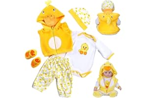 MAIHAO Reborn Baby Doll Clothes - 5pcs Set Outfit Accessories for 17-22 Inch Dolls (Yellow Duck)