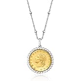 Ross-Simons Italian Genuine 20-Lira Coin Pendant Necklace in Sterling Silver. 18 inches