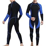 OMGear Wetsuit Men Women 3mm Neoprene Full Body UV Protection One Piece Long Sleeves Scuba Diving Suits Back Zipper Swimsuit