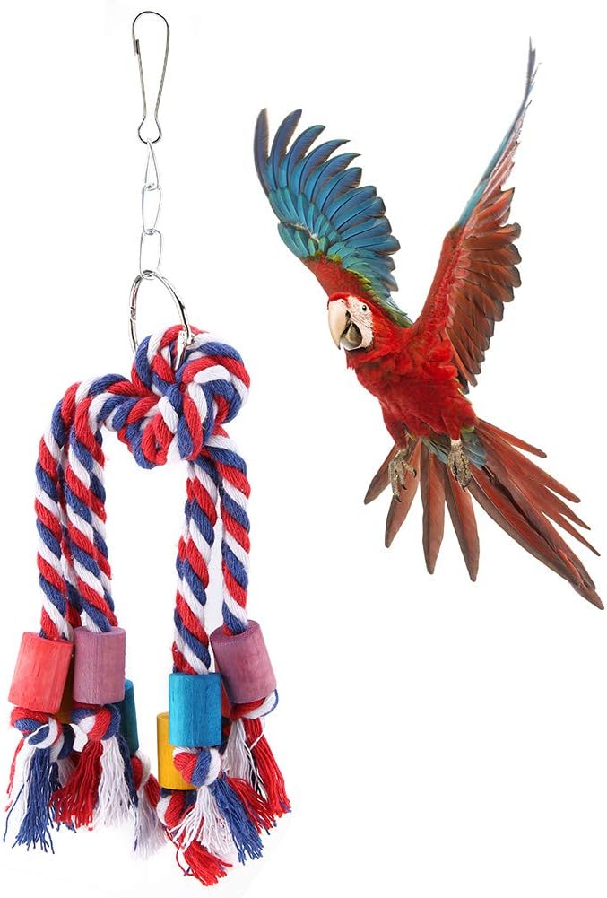 Anello Da Arrampicata In Cotone Per Uccelli - Diametro 34 Cm, Per Pappagalli - Foto 4