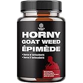Horny Goat Weed Male Enhancing Supplement - Extra Strength HornyGoatWeed for Men with Black Maca Root Powder, Tongkat Ali, Sa