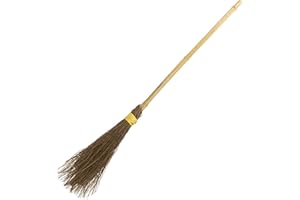 Kangaroo 36" Bamboo Witch Broom Prop - Wizard Staff Witch Broomstick Magic Broom for Kids, Teens & Adults - Halloween Porch Decor Front Outdoor Fall Decoration - Witches Costume Accessory