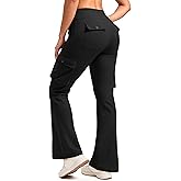 G Gradual Women's Fleece Lined Cargo Pants 6 Pockets Bootcut Water Resistant Winter Flare Leggings for Work, Hiking, Travel