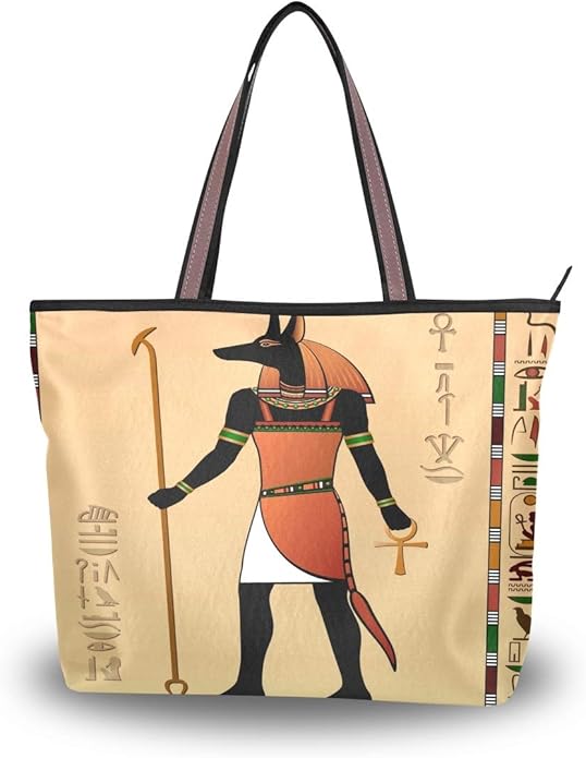 Tote Bag Egypt Murals Anubis The Jackal Headed Deity Shoulder Bags Handbags for