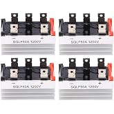 4 Pcs Bridge Rectifier SQLF50A 1200V 3-Phase Rectification Module with Heat Sink, Welding Installation
