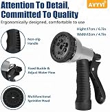 Avyvi 100FT Expandable Garden Hose, 8 Function Spray Nozzle, Brass Connectors view 9