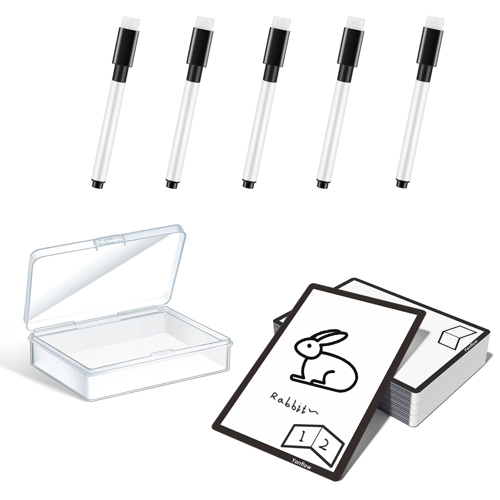 Photo 1 of 50 Durable Rewritable MTG Tokens - Premium 400g Cardstock with Storage Box & Water-Activated Sponge Pens for MTG Card Games