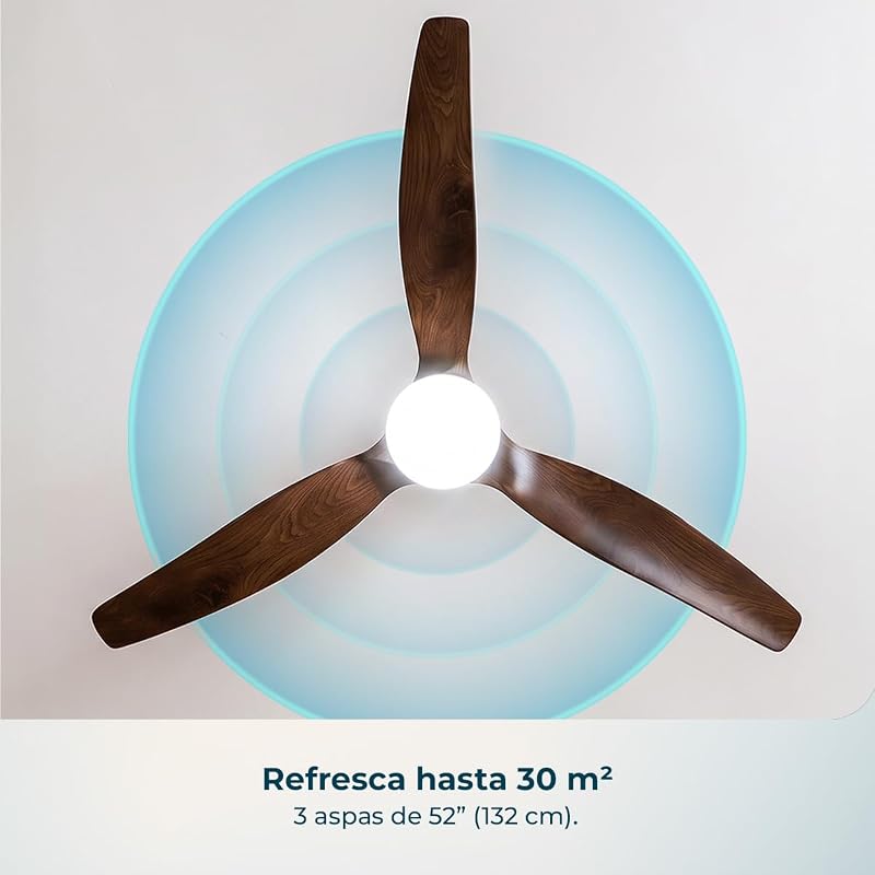 Ventilador de teto Aero 4600 Arctic White & White com luz