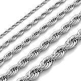 Zysta Stainless Steel Rope Chain Link Necklace 22
