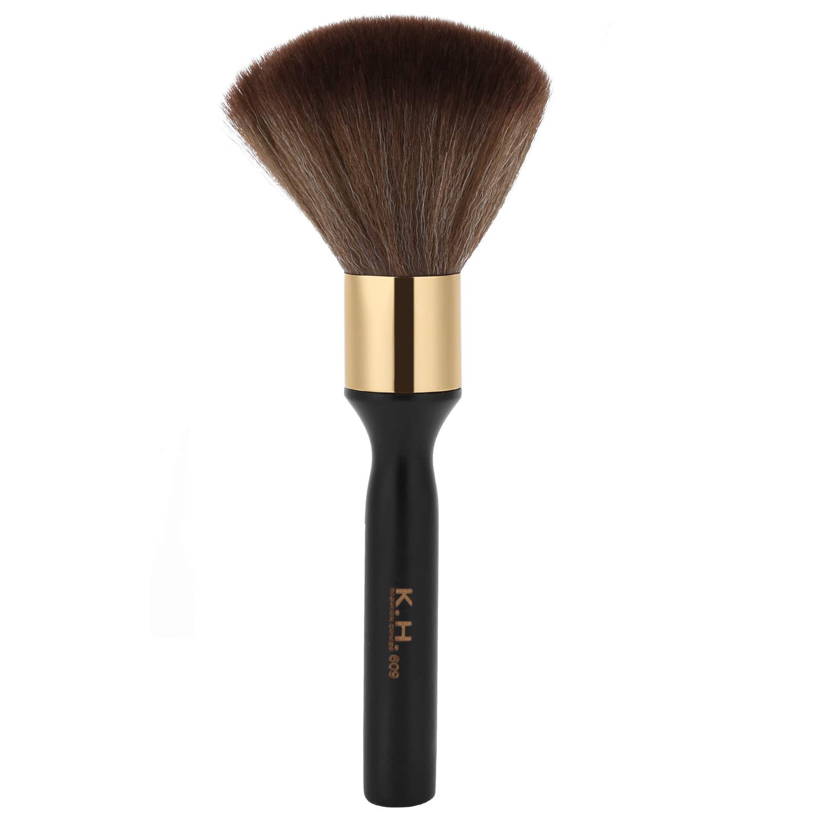 Neck Hair Duster Brush Professional Barber Brush Salon Home Barbershop Ultra Soft Gentle Bristles Natural Fiber with Wooden Handle Large Hair Cutting Neck Duster Brush(Black)