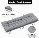 DKIEI 2/3 Seater Garden Bench Cushion 110x40cm Grey Non-Slip 8cm Thick view 4