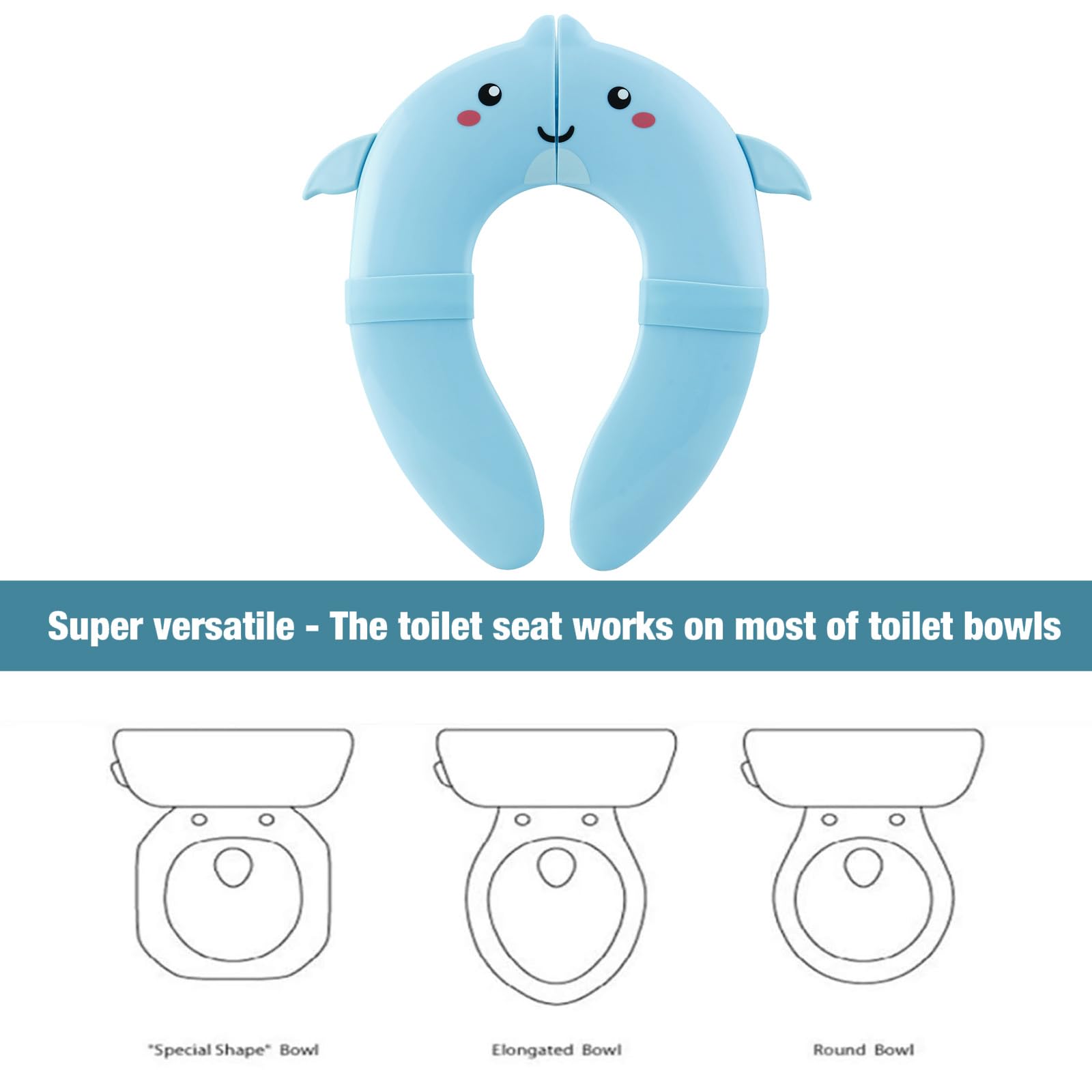 PandaEar Portable Potty Seat for Toddlers Travel, Foldable Potty Seat for Toddler Kids, Non-Slip, Fits Round & Oval Toilets - Ideal for Boys & Girls Potty Training - Includes Free Travel Bag