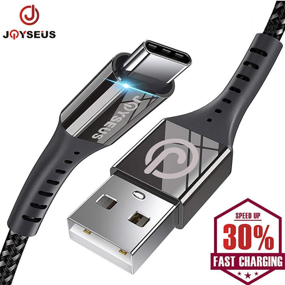 JOYSEUS Tpye C USB Cable 3A Fast Charging 100CM, Durable Nylon Braided Fast Charging & Sync Cord datacable Compatible for Samsung Galaxy S10 S9 S8 Plus Note, HTC 10, LG V50 G8, Other Type C Devices