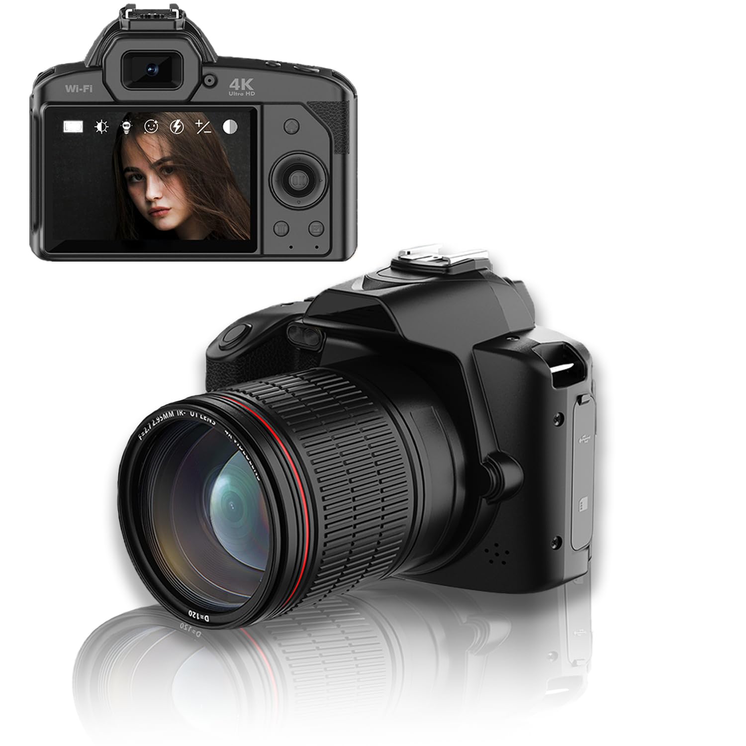 Digital Camera, HD 4K 64MP Compact Digital Camera with 16X Optical Digital Zoom 1080P Full HD Video and 3" LCD Portable Mini Camera for Photography Vlogging Camera for Kids Adult Beginners