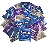 Snug Fit Variety Pack with Silver Pocket/Travel Case- Lifestyles, Crown, Kimono, and Caution Wear Lubricated Latex Condoms-24 Count