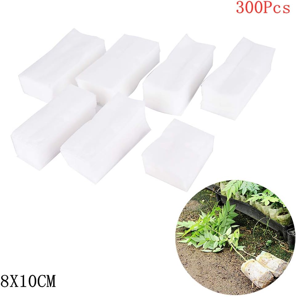 Yesoa 300 PACK Non-woven Nursery Plant Bags Biodegradable Plant Grow Bags (8x10cm/3.15x3.93inch)