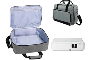JiangJiangBao Carrying Bag, Storage Bag for Epsons CO-W01 Projector, Travel Bag for Epsons CO-FH02, VS260, ViewSonicss M2W WXGA Projector, with Accessories Pockets & Adjustable Shoulder Straps (Grey)
