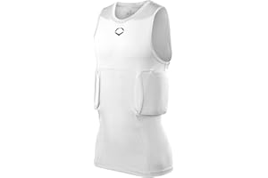 EvoShield Adult Sleeveless Rib Shirt and Shields - Team White, Medium