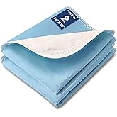 SOLOSHINE Bed Pads Washable Waterproof, 52" x 34" (2 Pack) Incontinence Bed Pads, Waterproof Mattress Protector & Washable Pee Pads, Perfect for Kids, Adults, The Elderly and Pets