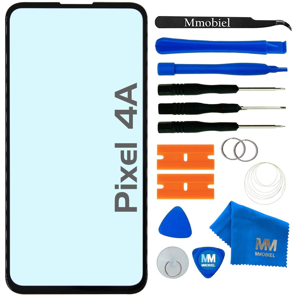 MMOBIEL Front Glass Repair Kit Compatible with Google Pixel 4a - 5.81 inch 2020 - Lens Screen Replacement Repair Kit - Incl. Toolkit - Black