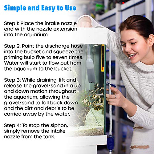 Gravel Vacuum for Aquarium Long Nozzle Aquarium Siphon Aquarium