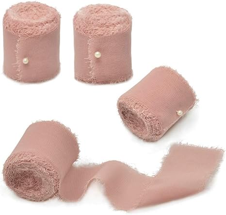 Amazon Com Mixsuperstore Dusty Rose Chiffon Ribbon Fringe Sample