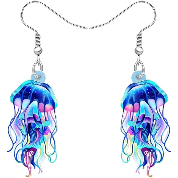 Orecchini a forma di pesce tropicale. Orecchini pendenti colorati e