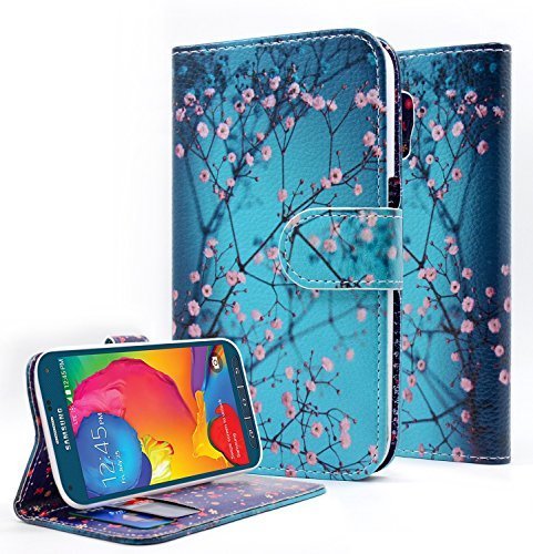 NageBee(TM) - Samsung Galaxy S5 Sport / G860P - Design Dual-Use Flip PU Leather Fold Wallet Pouch Case (Wallet plum blossom)