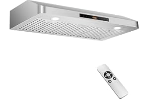ARLIME 36" Under Cabinet Range Hood, 900CFM Stainless Steel Stove Vent Hood w/ 4-Speed Fan, Gesture/Touch/Remote Control, 2 LED Lights, Dishwasher-Safe Baffle Filters, Auto Power off (36 Inch)