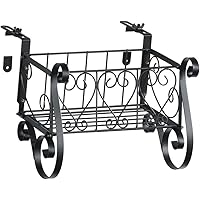 Collections Black Iron Scrollwork Deck Rail Planter Box with Adjustable