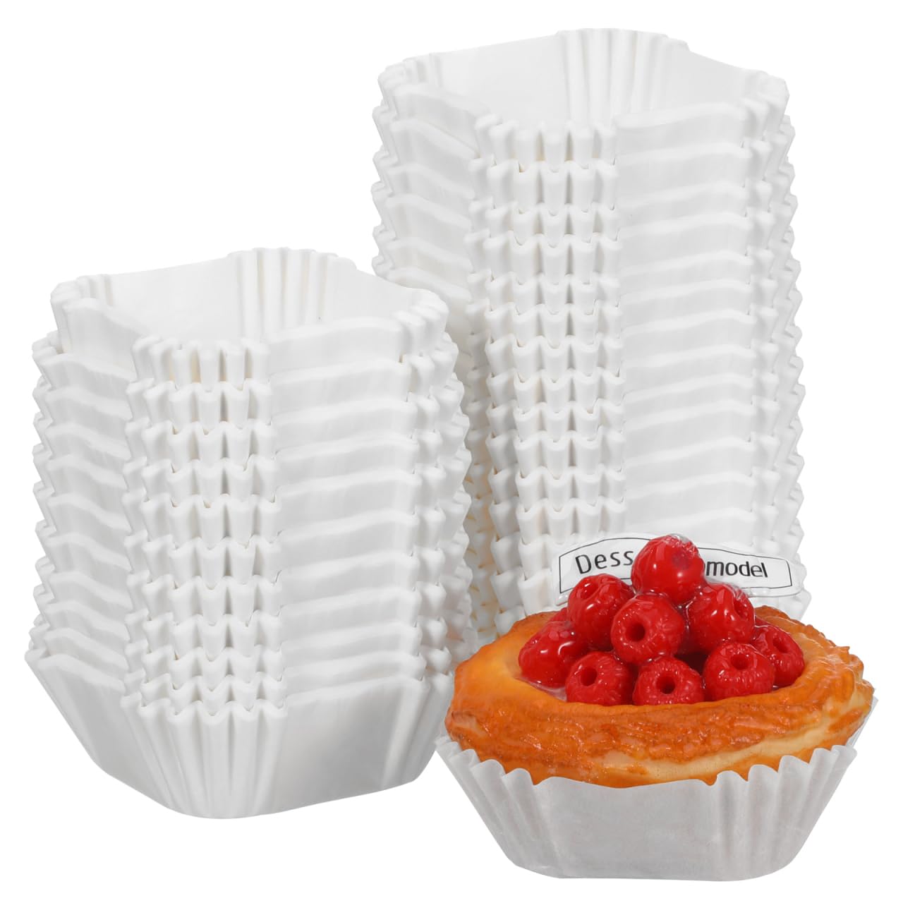 Cabilock Square Paper Cake Cups 1000Pcs Disposable Baking Liners for Muffins Cupcakes Party Supplies Food Grade Wraps 1X2.5X2.5 Inch