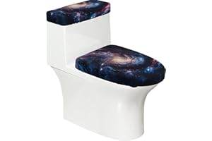 HECHINYUE Galaxy Print Toilet Lid Cover Set of 2 Reusable Bathroom Toilet Seat and Tank Lid Protector Cover