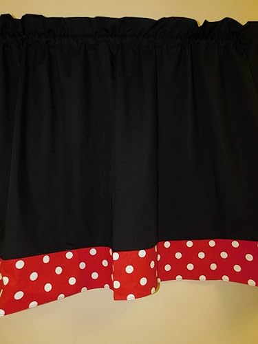 Amazon Com Black And Red Polka Dots Curtain 1 Panel Window
