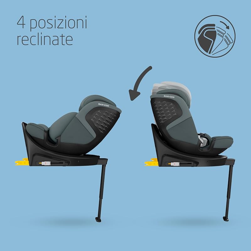 Emerald 360 S i-Size, Seggiolino auto girevole 360, 0-12 anni (40-150 cm), Seggiolino auto neonato, 4 posizioni reclinate, Protezione dagli impatti laterali G-CELL, Tonal Graphite