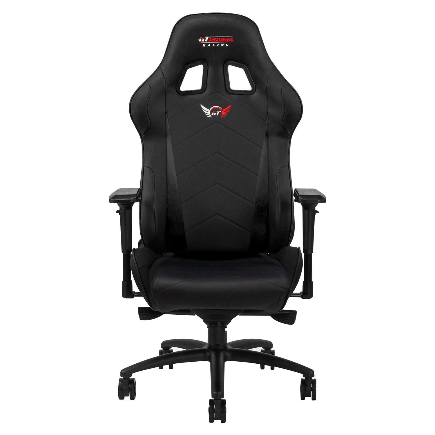 GT OMEGA PRO XL Racing Gaming Chair with Lumbar Support - Ergonomic PVC Leather Office Chair with 4D Adjustable Armrest & Recliner - Esport Seat for Ultimate Gaming Experience - Black
