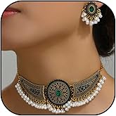 Frodete Indian Jewelry Sets for Women Traditional Bohemian Wedding Jewelry Set Indian Dresses for Women Oxidized Ethnic Party Prom Wear