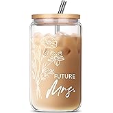 JOSTTER Bride To Be Engagement Gifts for Women Bridal Shower Bachelorette Party Favors Engaged Gifts for Her Future Mrs 16 Oz Can Glass