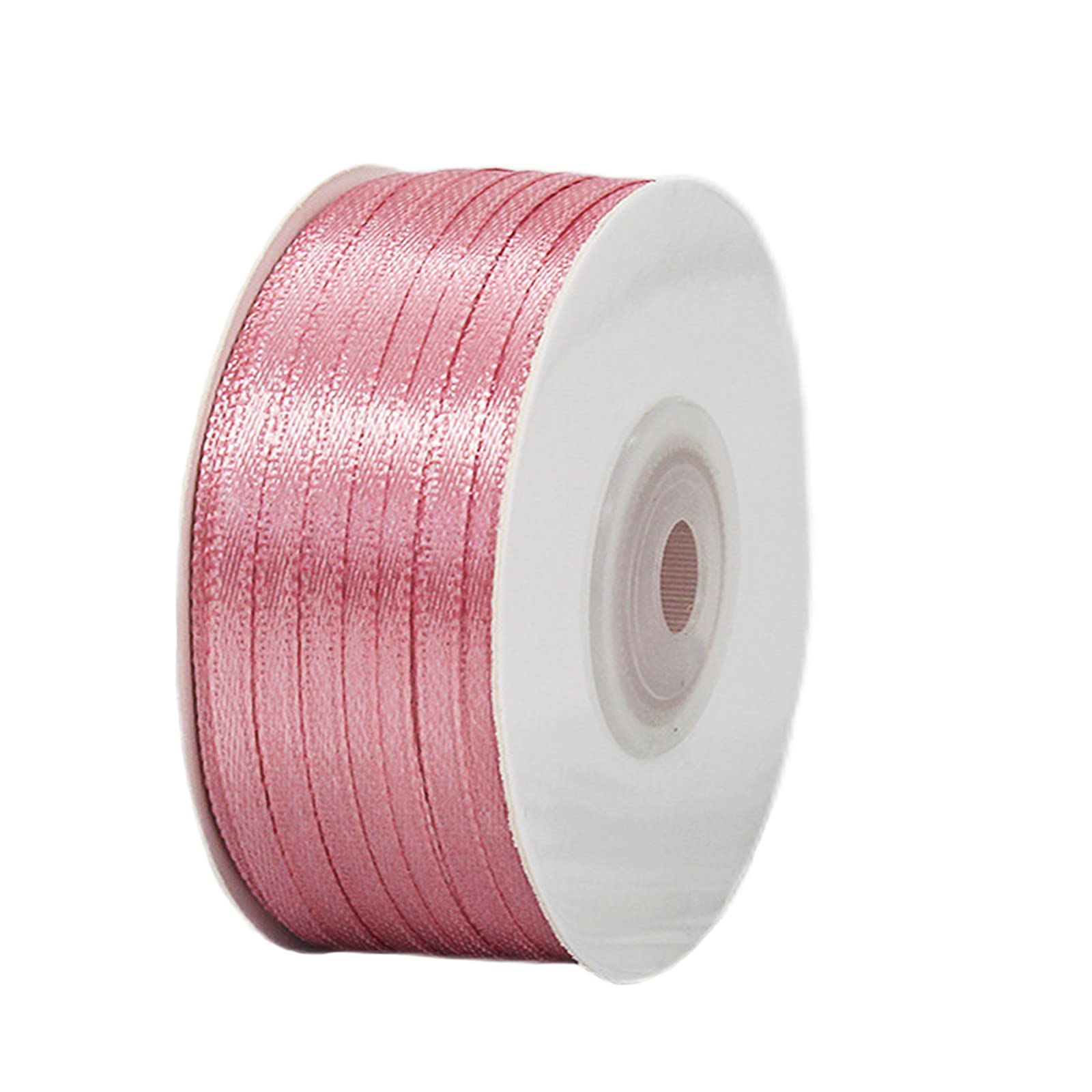 3mm Bean Pink Ribbon for Gift Wrapping,91m Fabric Thick Satin Ribbon Pink Bow for Gift Wrapping,Ribbons for Balloons,Crafting,Hair,Bouquets,Wedding Car,Presents,Cake,Christmas Party Decorations — image 1