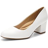 DREAM PAIRS Women's Pumps Low Chunky Block Heel Dress Shoes Closed Round Toe Comfortable Heels