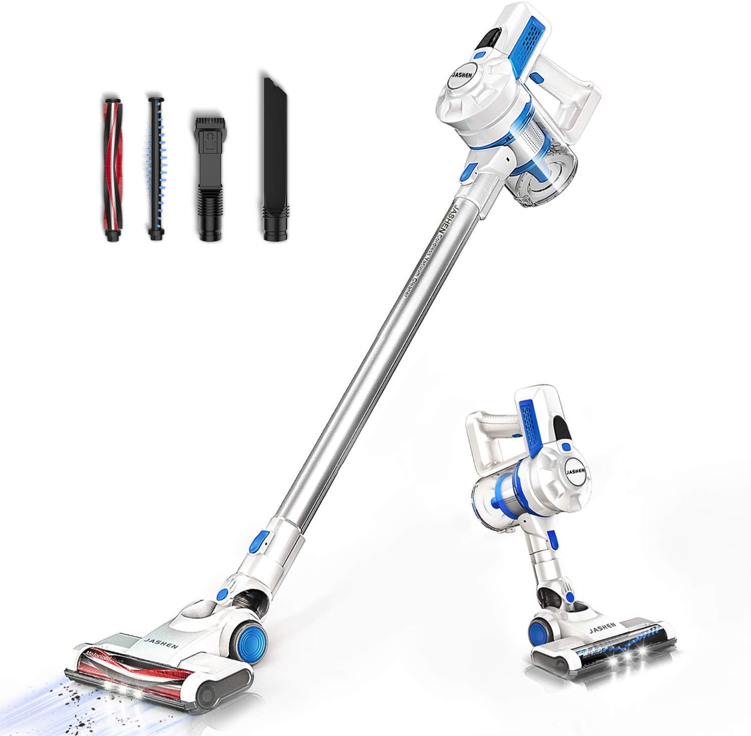 WOWGO Cordless Vacuum Cleaner Rechargeable Adjustable Tube LED Motor