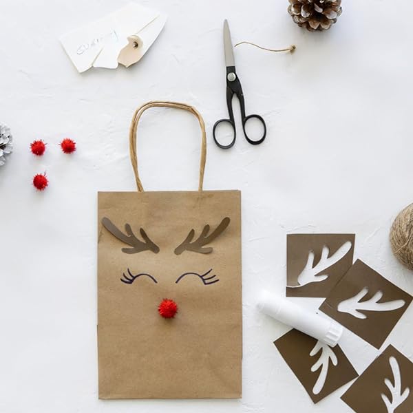 MIEVU 150PACK SMALL GIFT BAGS WITH HANDLES, 5.9X3.1X8.2 INCH BROWN PAPER BAGS (130G MORE STURDY MATERIAL) – BULK CHRISTMAS GIFT BAG, PARTY FAVOR BAGS, RECYCLABLE CRAFT BAGS FOR GIFTS,BROWN