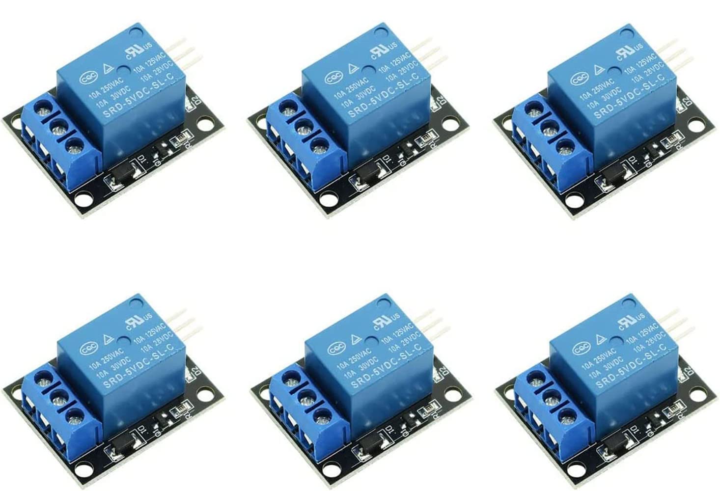 Fasizi 6pcs KY-019 5V One Channel Relay Module Board Shield for PIC AVR DSP ARM for arduino Relay
