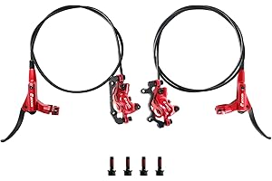 ZMGDRM Z00M HB876 4-Pistons Hydraulic Disc Brake Set, MTB Hydraulic Brakes Left Front 850mm Right Rear 1450mm Bicycle Hydraulic Brake Kit for eBike, Mountain Bike, Road Bike, Fat Bike(Pre-Bled)