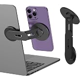 CloudValley Magnetic Laptop Phone Holder, 360&deg; Rotating Mount, Black | Compatible with iPhone MagSafe and All Phones, MacBook, PC Monitor, Screen Stand for Tesla, Portable Accessory