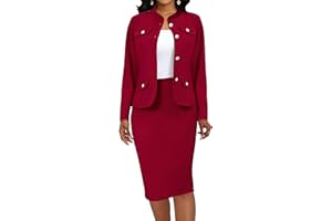 SEXYCHERRY Women 2 Piece Business Suit Elegant Blazer Jacket and Skirt Sets Work Formal Office Clothes Suits