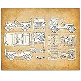 Jeep Willys MB Patent - 11x14 Unframed Patent - Great Gift Under $15 for Jeep Owners