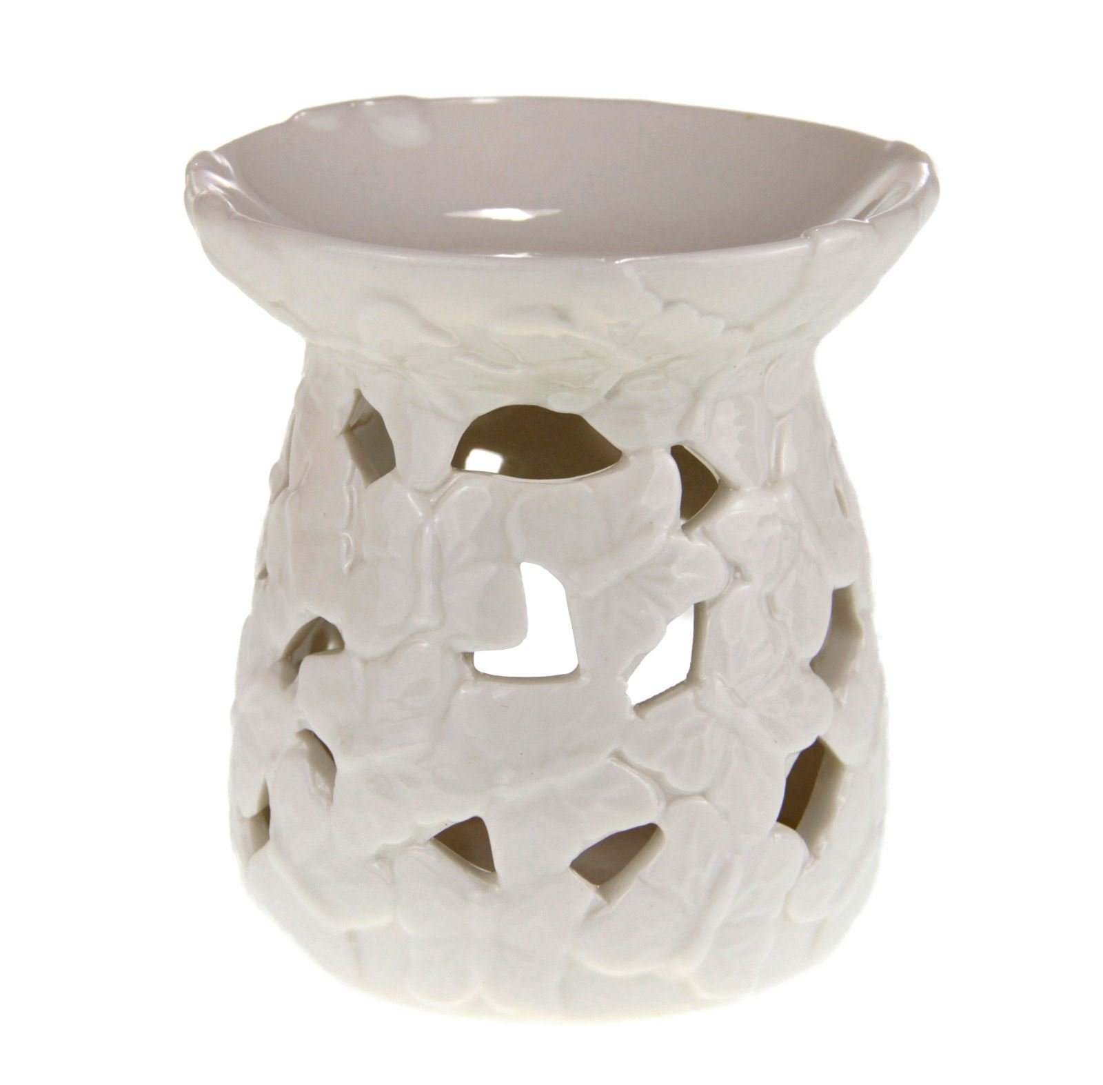 10Cm Embossed Butterfly Ceramic Fragrance Incense Oil Burner
