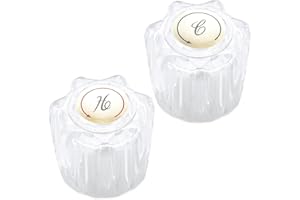 ZephyrJazz Faucet Knobs Compatible with Dura Faucet DF-RKA RV Replacement Hot and Cold Crystal Acrylic