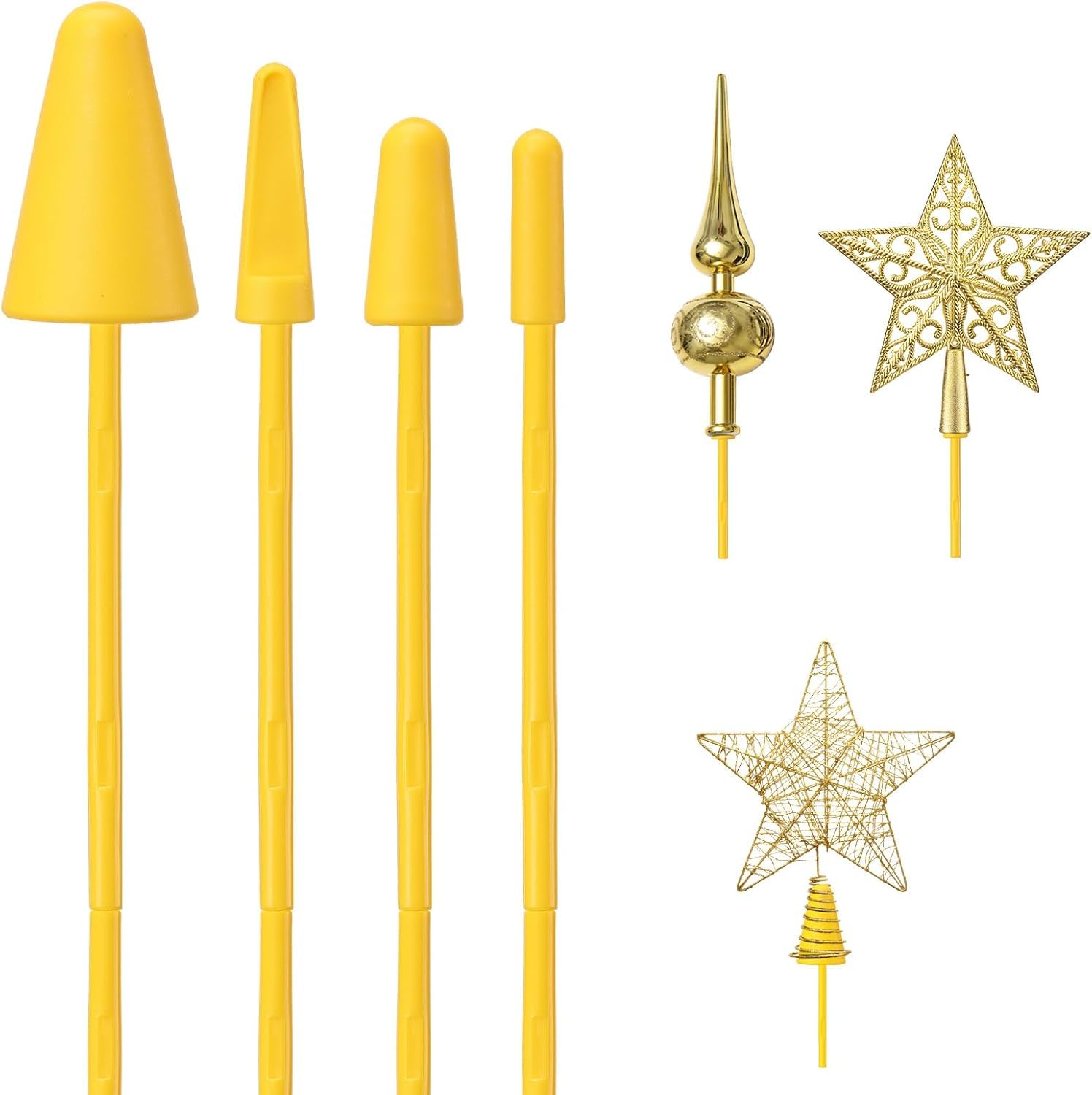 Christmas Tree Topper Holder, Universal Stabilizer Support Fits All Base Types for Halloween Christmas Tree Decoraction Stars Angel Finial Festival Treetop Decorations Ornaments, Yellow